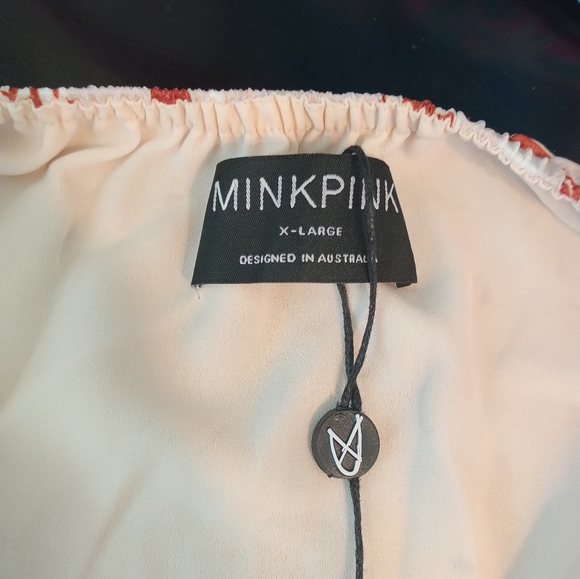 NEW Minkpink Elena Mini Dress Size Extra Large Brown Floral Ruche Ruffle XL - Picture 11 of 13